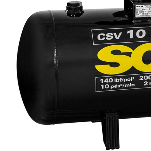 Compressor de Ar Estacionário Pistão CSV10PRO 200 I Motor Monofásico Aberto Industrial 2CV 220V 2P60Hz Schulz 92177420
