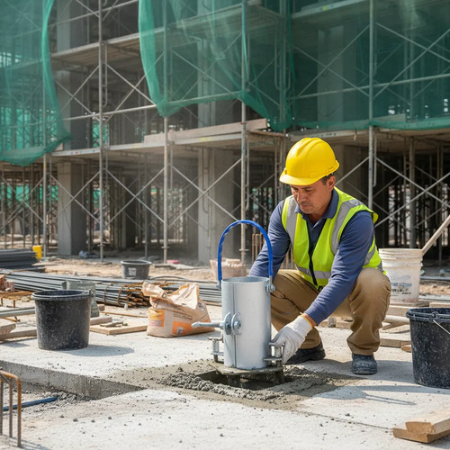Molde para corpo de prova concreto 10X20 metálica com alça borboleta lateral