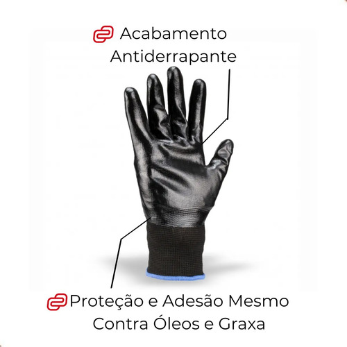 Luva nitrílica banho total NBR PRO preta CA 45128 Kalipso