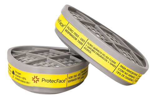 Filtro vapores orgânicos + Gases ácidos (Vo+Ga) 7003 protecface