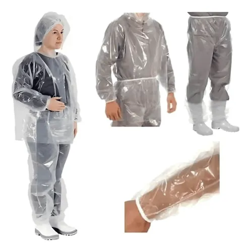 Conjunto polietileno com elástico e capuz imperm. transparente Prevemax CA 30354/30355 CON00034