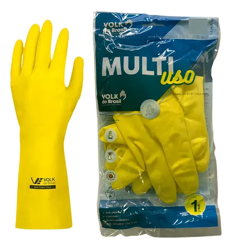 Luva multiuso latex amarela CA 10695 Volk 105104401