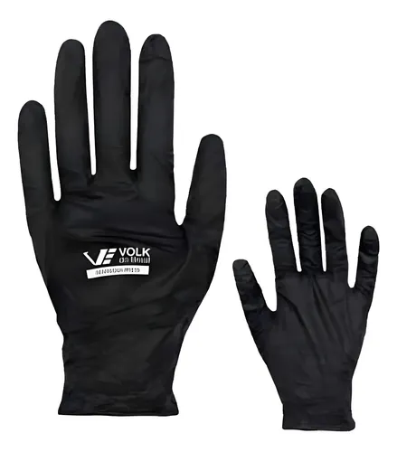 Luva nitrílica descartável sensi black slim Volk CA 43174 106011607