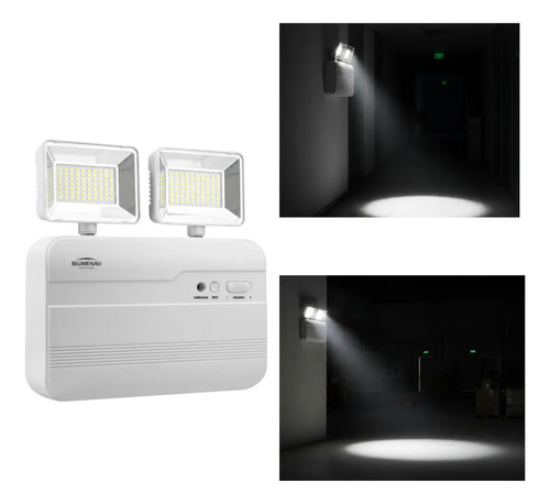 Luminária de emergência led  2 faróis 18w Branco