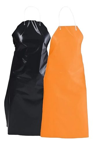 Avental pvc preto/laranja com tiras 65X120cm KP1000 CA 21208