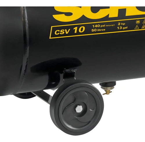 Compressor de Ar Portátil Pistão CSV10PRO 50 I Motor Monofásico Aberto 2CV 220V 2P60Hz Reservatório Schulz 92177490