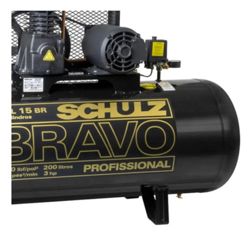 Compressor de Ar Estacionário Pistão CSL15BRAVO 200 I Motor Monofásico Aberto 3CV 127/254V 2P60Hz Rural Schulz 92179630