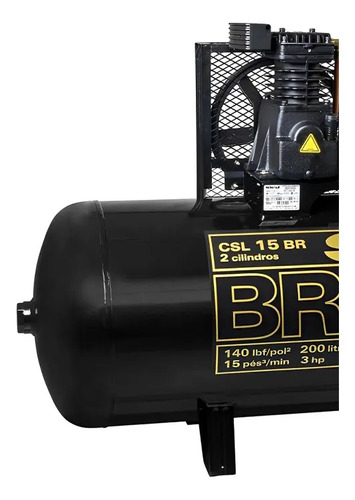 Compressor de Ar Estacionário Pistão CSL15BRAVO 200 I Motor Monofásico Aber Industrial 3CV 220V 2P60Hz Schulz 92179870