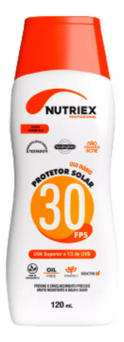 Protetor solar FPS 30 com repelente corporal Nutriex profissional - 120ml 0060988