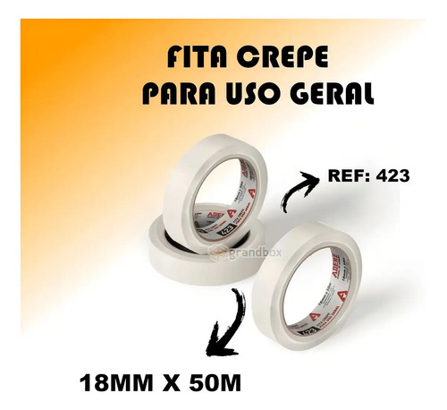 Fita crepe branca 18mm 50 metros Adere