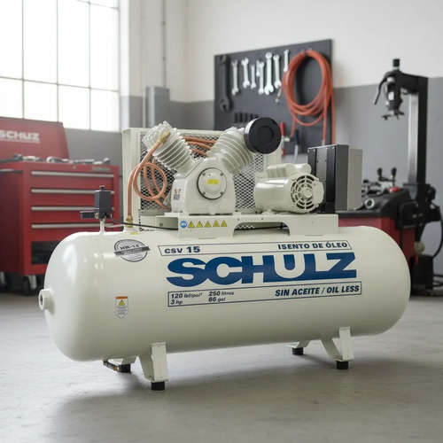 Compressor de Ar Estacionário Pistão CSV15ISENTO 250 I Motor Monofásico Aberto 3CV 220V 2P60Hz Schulz 92179360
