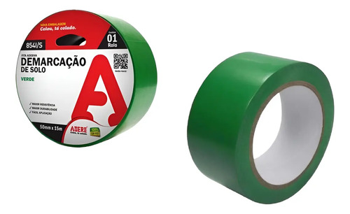 Fita de demarcação verde 50mm 15 metros Adere