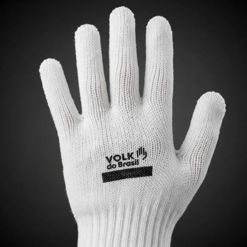 Luva cotton (malha) branca Tam. único Volk CA 30520 101030004