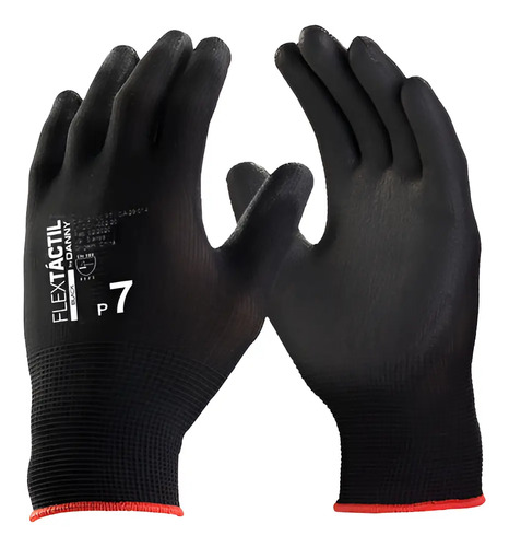 Luva tricotada em nylon preta flextactil CA 29014 DA-12100 Danny
