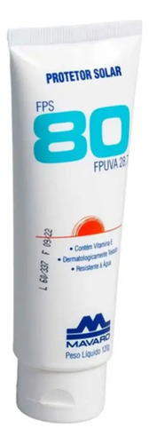 Protetor solar FPS 80 120 gramas Mavaro