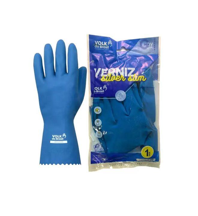 Luva latex natural verniz silver azul CA 16312 / CA 45558 Volk 105103802