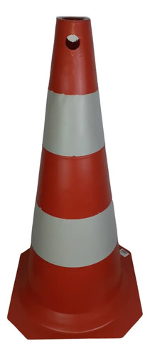 Cone de sinalização laranja e branco 75cm Fit 700.00503 Plastcor