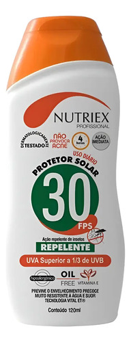 Protetor solar FPS 30 com repelente 120ml Nutriex 60988