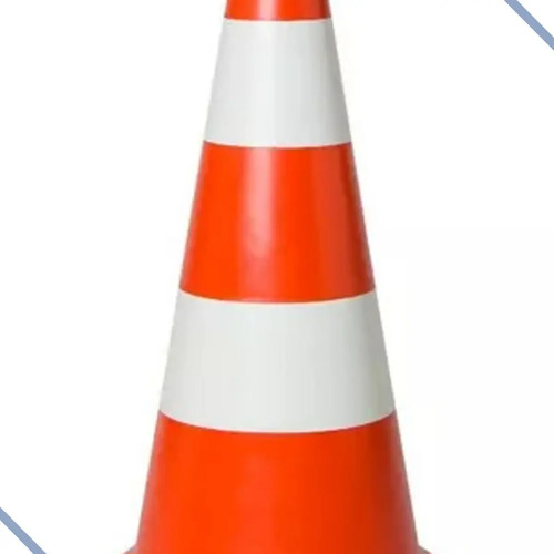 Cone de sinalização laranja e branco 50cm Plastcor 700.01283