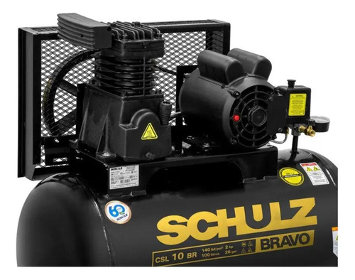 Compressor de Ar Estacionário Pistão CSL10BRAVO 100 I Motor Monofásico Aber Industrial 2CV 220V 2P60Hz Schulz 92179780