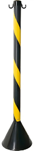 Pedestal plástico zebrado preto/amarelo 90cm desmontado Plastcor 700.10848