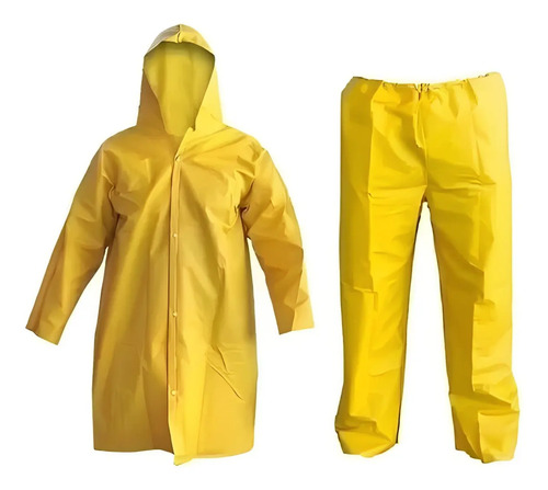 Conjunto jaqueta e calça pvc forrado amarelo Plastcor CA 36551 / 36549