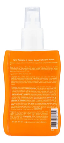 Repelente de insetos 10 horas profissional spray 100ml Nutriex 63503