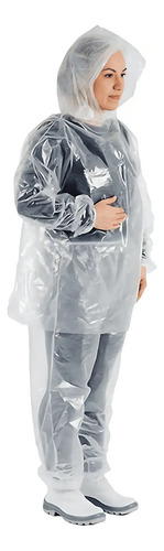Conjunto polietileno com elástico e capuz imperm. transparente Prevemax CA 30354/30355 CON00034