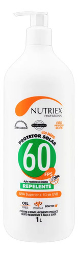 Protetor solar FPS 60 com repelente Nutriex 1 litro
