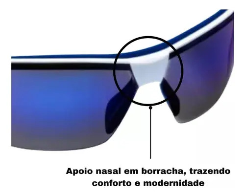 Óculos neon azul espelhado AR/AE/UV Steelflex CA 40906 STF-VS201740