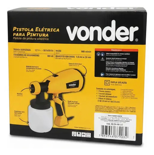 Pistola pintura elétrica PEV 400 127v Vonder 6220400127