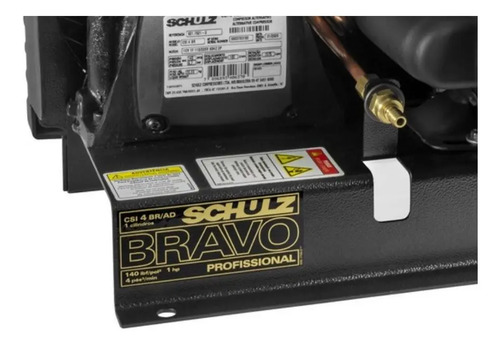 Compressor de Ar Estacionário Pistão CSI4BRAVO Ad C Motor Monofásico Aberto Industrial 1CV 127V 2P60Hz Schulz 92176680