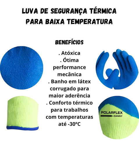 Luva térmica polarflex para câmara fria CA 21252 Danny DA-23500