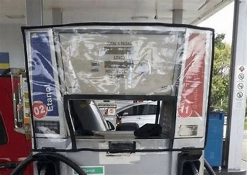Capa transparente para bomba de combustível universal
