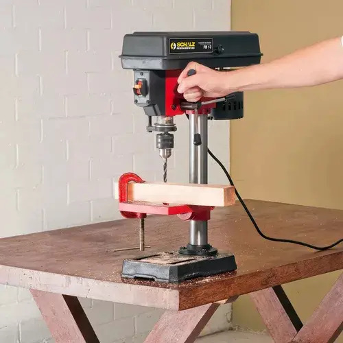 Furadeira de Bancada FB13 Monofásico 127V 250W 740-3140RPM Mandril 1/2pol 50mm Mesa Mov Gire Incl ±45G Schulz 91205040