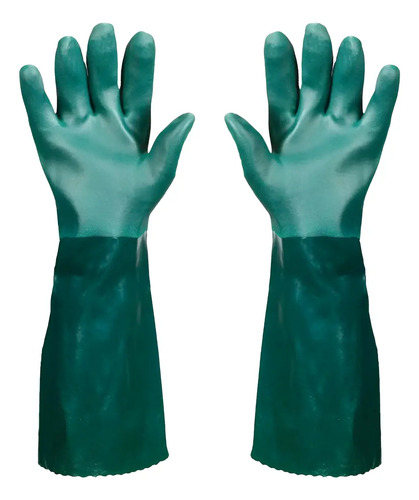 Luva de pvc verde com forro CA 21420 45cm 02.10.1.3 Kalipso