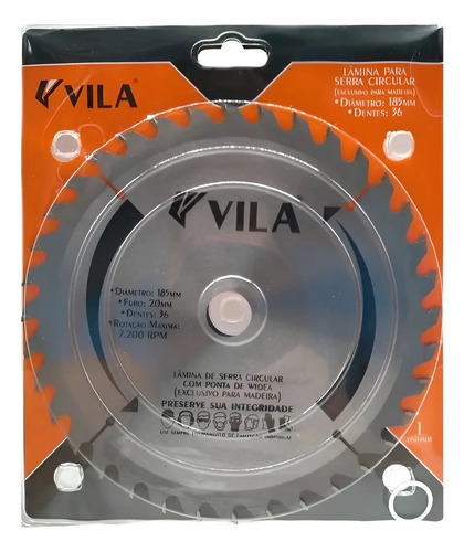 Disco lamina pra serra circular Vila 11931 36 dentes