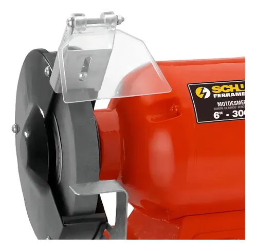 Motoesmeril Bancada 6pol com Motor Elet 300W 127V 60Hz Rebolo 6pol Desbaste Metal Schulz 91102540