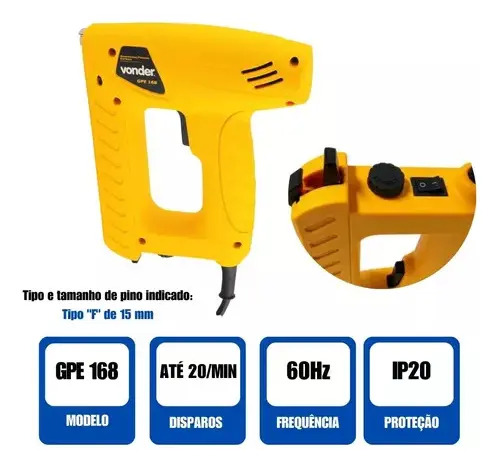 Grampeador /pinador elétrico GPE 168 220v Vonder 6001168220