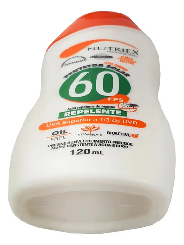 Protetor solar FPS 60 com repelente Nutriex 120ml 0062802
