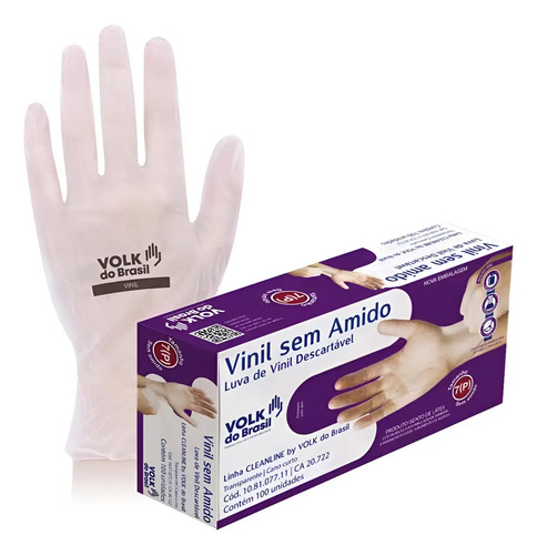Luva vinil sem amido CA 20722 Volk 108107711
