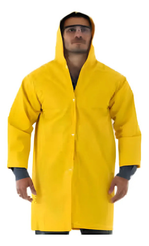 Capa de chuva pvc forrado amarela fit CA 36254  Plastcor