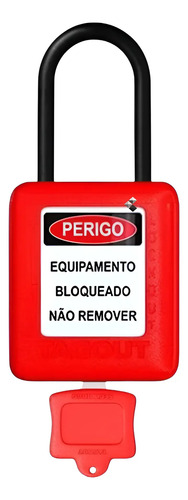 Cadeado plástico NR10 vermelho 38mm (1 chave) CPVM140CD Tagout