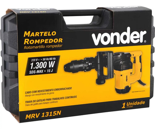 Martelo rompedor MRV1315N 15J 220v Vonder 6001135220