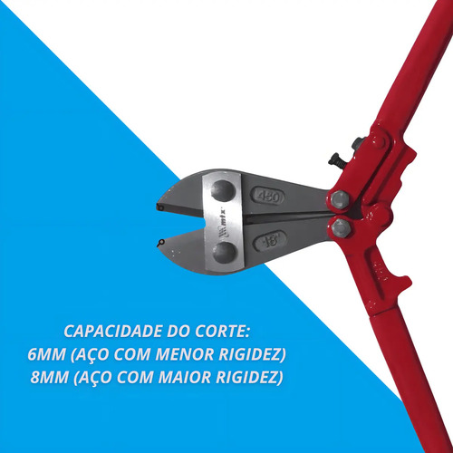 Tesoura corta vergalhão 18" 450mm aço carbono Mtx 785359