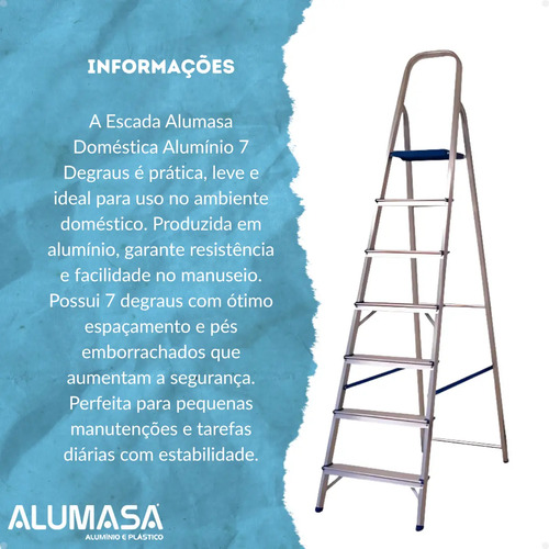 Escada residencial 7 degraus alumasa
