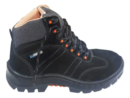 Botina amarrar bico pvc 75BPR29MSPBP nobuck preto 700347 new prime CA 41369 Marluvas