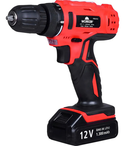 Parafusadeira 12v impacto 2 baterias 17 peças 005699 Worker