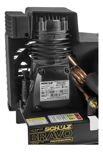 Compressor de Ar Estacionário Pistão CSI4BRAVO Ad C Motor Monofásico Aberto Industrial 1CV 127V 2P60Hz Schulz 92176680