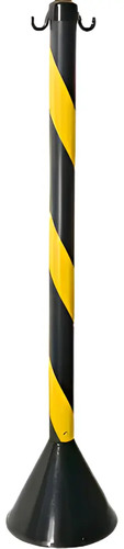 Pedestal plástico zebrado preto/amarelo 90cm desmontado Plastcor 700.10848